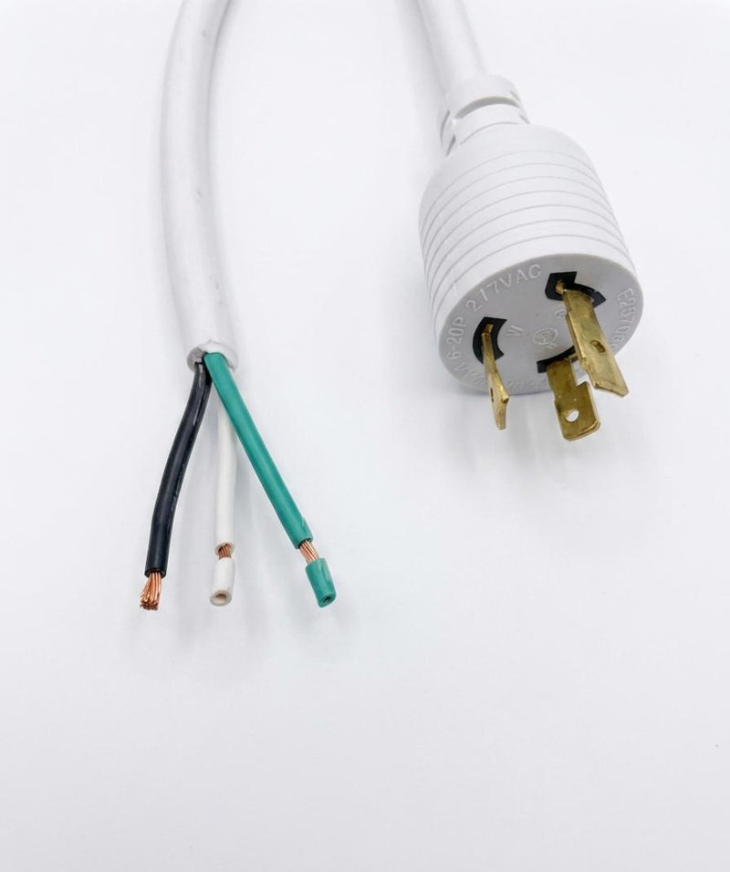 4Ft Nema  L7-20P to ROJ & Strip 12/3 SJTOW White Heavy Duty Twist Lock Power Cord
