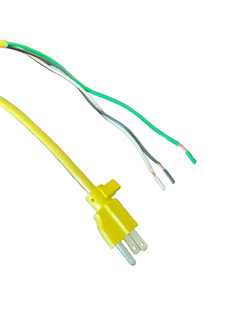 12FT 8In Nema 5-15P with Cord Lock to ROJ 10IN Strip 1/2IN Yellow Power Cord 16/3 SJTOW NA 13A 125V