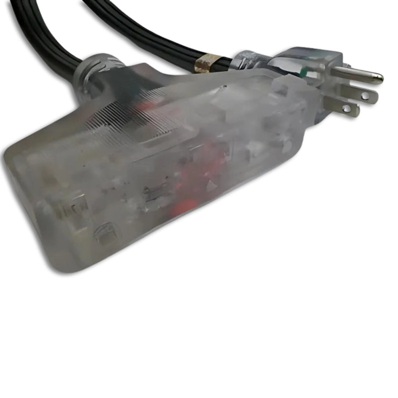 100ft Nema 5-15P to Nema 5-15TT Fan Style Lighted Flat Extension Cord 12/3 SPT-3 NA 20A 125V