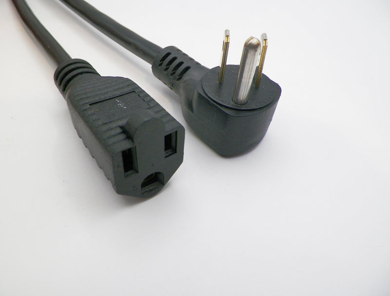1FT NEMA 5-15P Right Angle to Nema 5-15R Extension Cord 16/3 SJTOW NA