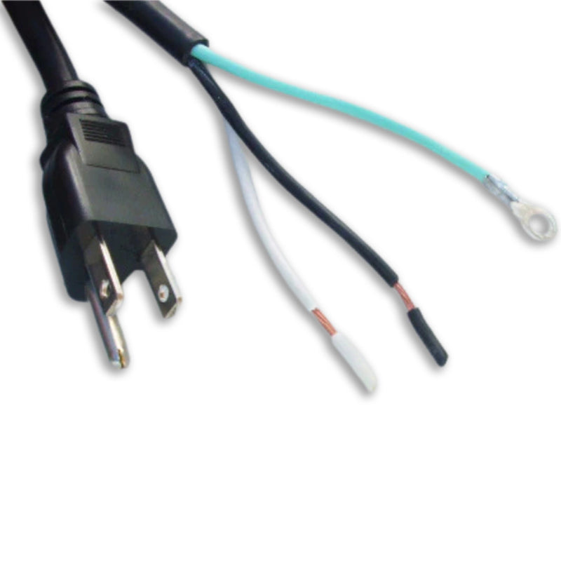 10FT NEMA 5-15P to ROJ 4 1/2IN Strip 3/8IN Power Cord 16/3 SJTW NA