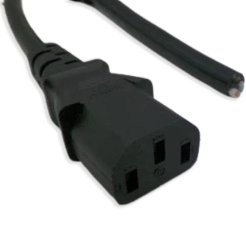 10IN Blunt Cut to IEC-320 C-13 Computer Power Cord 18/3 SJTW NA