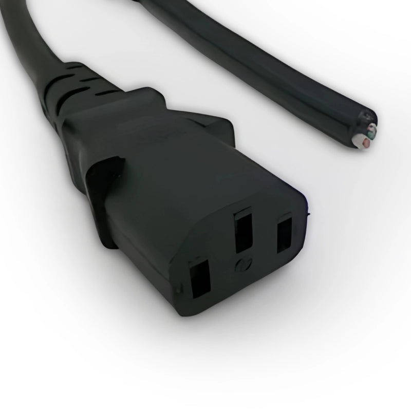 14FT IEC-320 C-13 to Blunt Cut Computer Power Cord 16/3 SJTW CEE