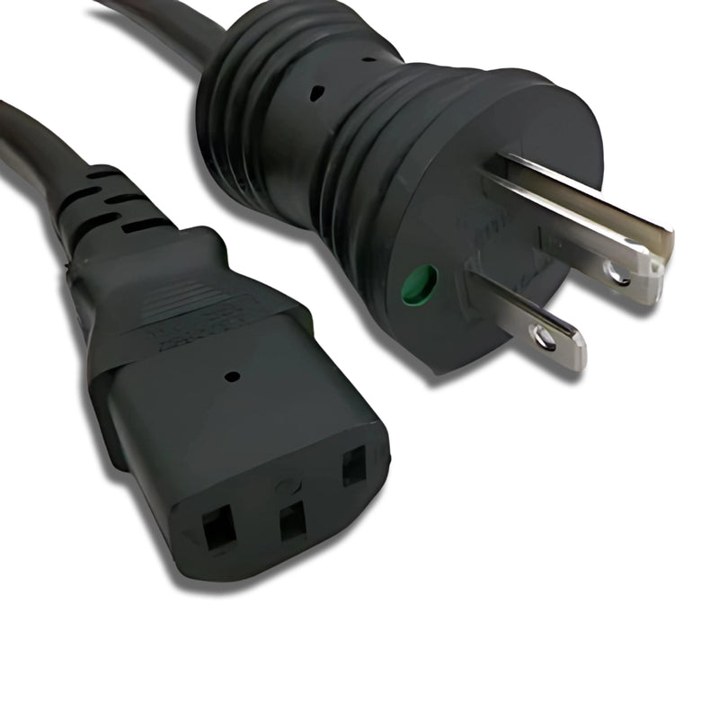 15FT NEMA 5-15PH to IEC-320 C-13 Hospital Computer Power Cord 14/3 SJTOW NA 15A 125V