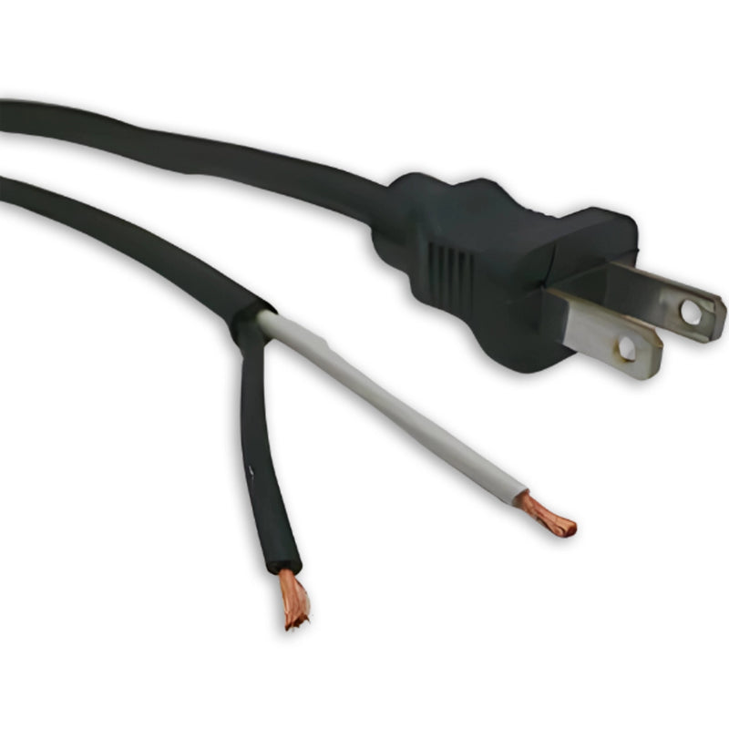 15FT Nema 1-15P Polarized to ROJ 2IN Strip 1/4" Power Cord 18/2 SVT NA 10A 125V