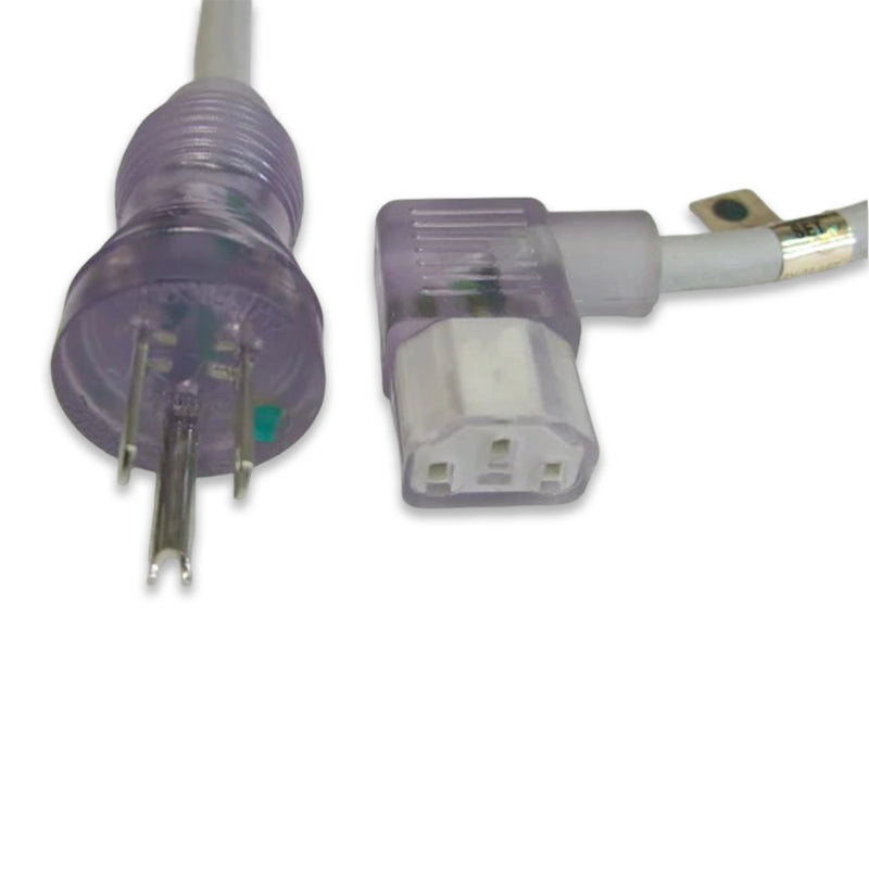 15FT NEMA 5-15PH to IEC-320 C-13 Left Angle Hospital Computer Power Cord 16/3 SJTW NA