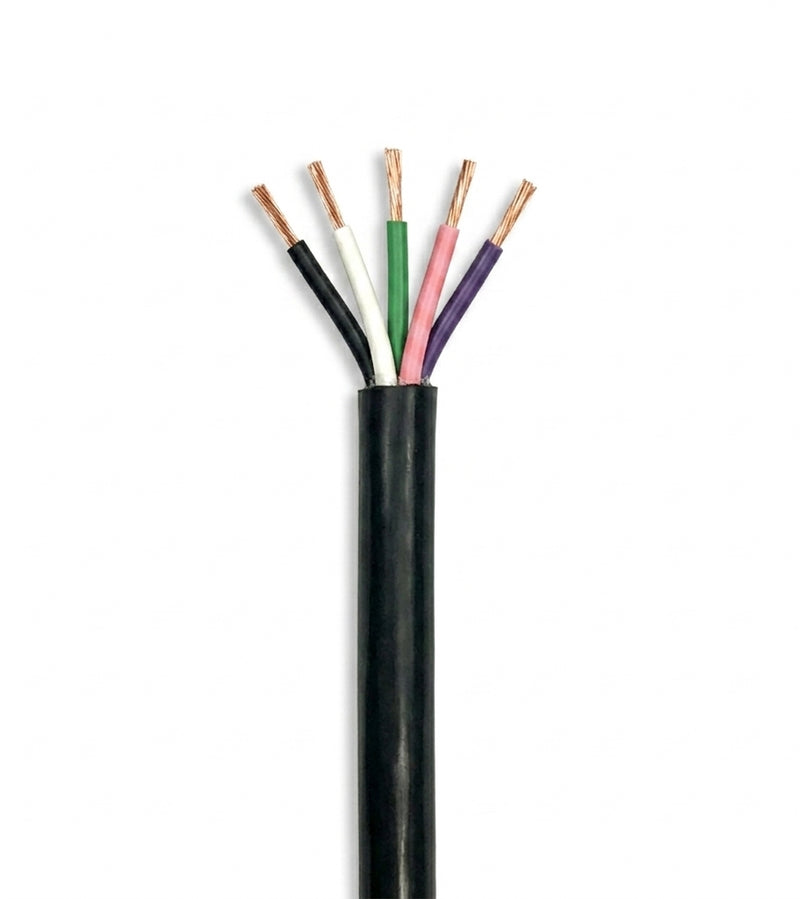 18/5 SJTOW Black 105C 10Amp 300V NA PVC Thermoplastic Bulk Wire