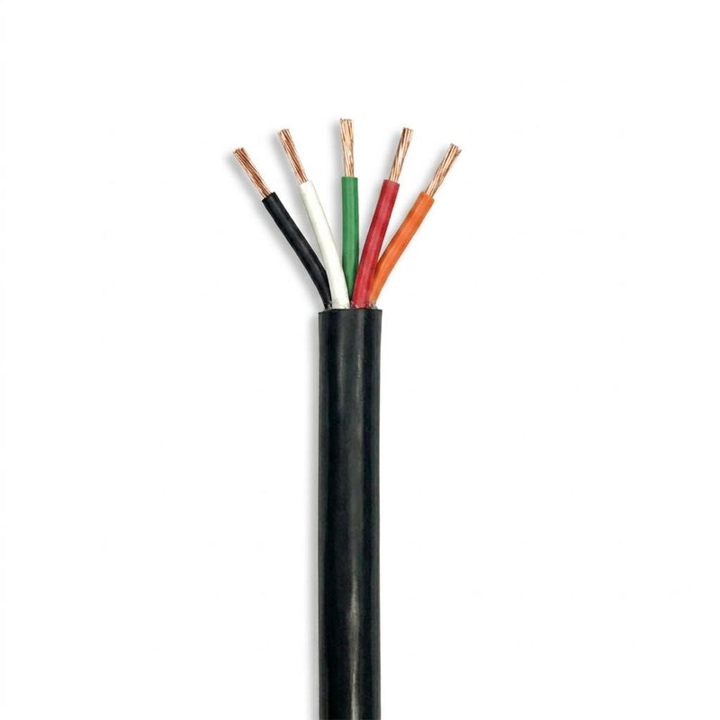 18/5 SJTOW Black 105C 10Amp 300V NA PVC Thermoplastic Bulk Wire  (Black, White, Green, Red, Orange)