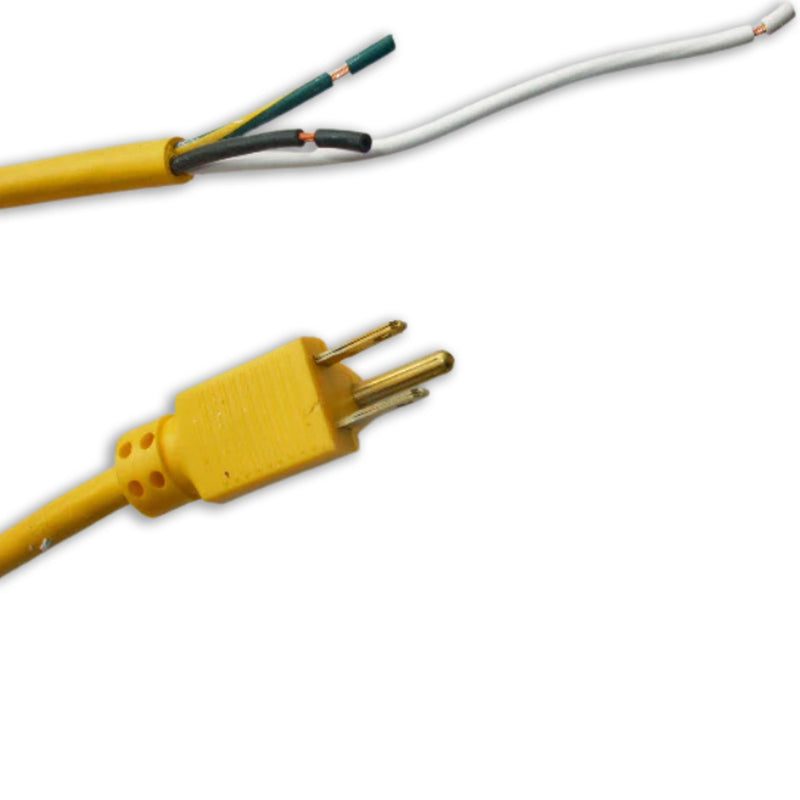 1FT 11IN Nema 5-15P tor ROJ 4IN Yellow Power Cord 16/3 SJTOW NA