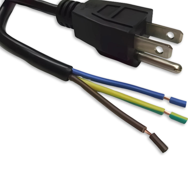 1FT 2IN NEMA 5-15P to ROJ 2IN Strip 1/4IN Power Cord 18/3 SJTW CEE