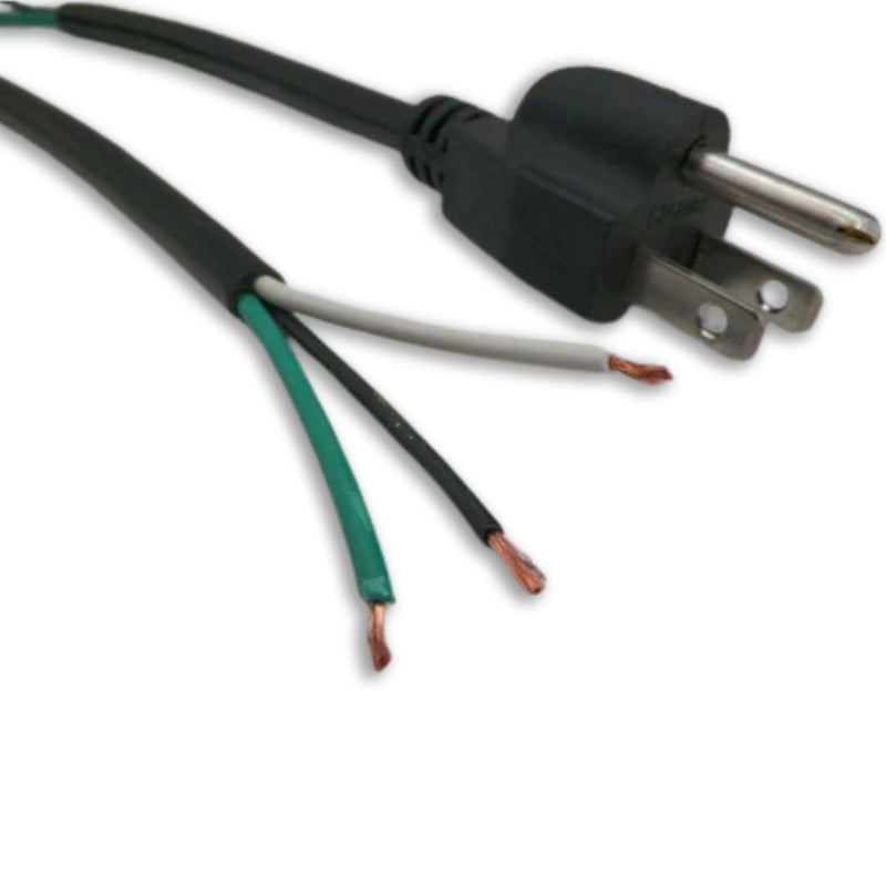 1FT 6 IN Nema 5-15P to ROJ 6IN Strip 1/4IN Power Cord 16/3 SJTW NA 13A125V