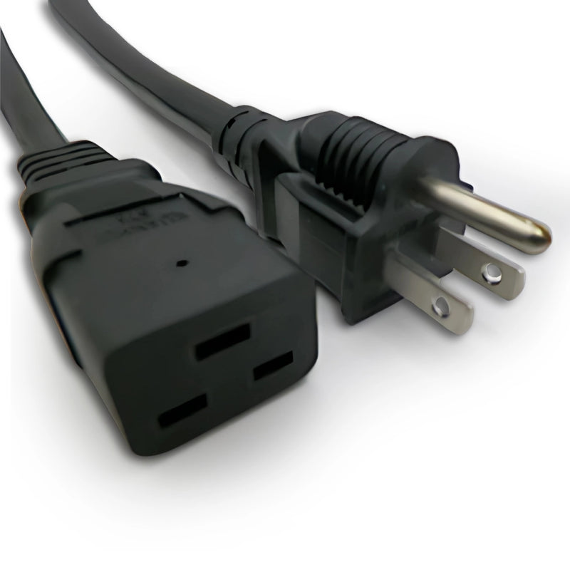 1FT 8IN NEMA 5-15P to IEC-320 C-19 Computer Power Cord 12/3 SJTOW NA