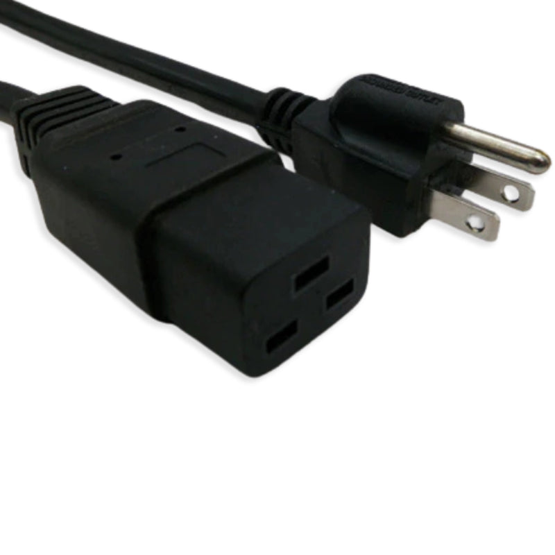 1FT 8IN Nema 5-15P to IEC-320 C-19 Computer Power Cord 14/3 SJTOW