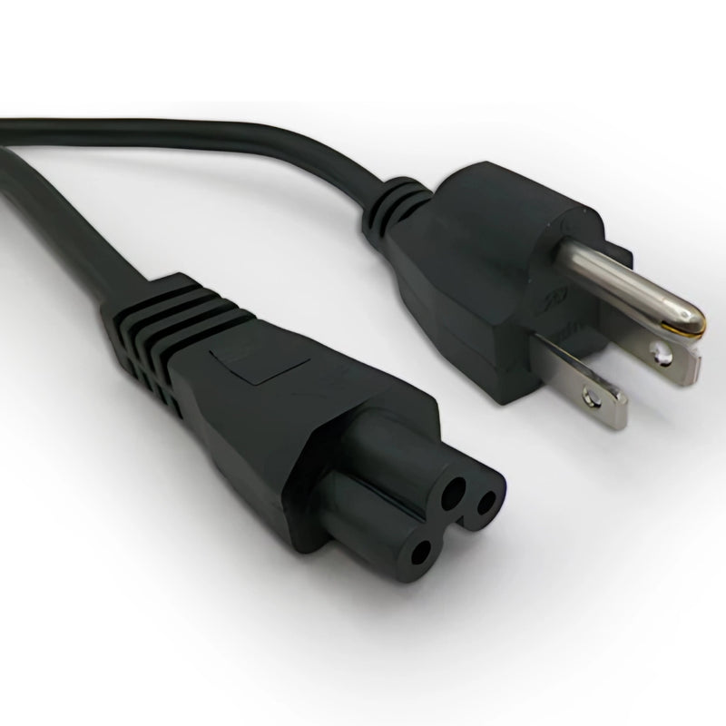 1FT NEMA 5-15P to IEC-320 C-5 Computer Power Cord 18/3 SJTW NA 10A 125v