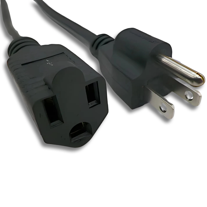 1FT Nema 5-15P to Nema 5-15R Extension Cord 18/3 SJTW NA 10A 125V