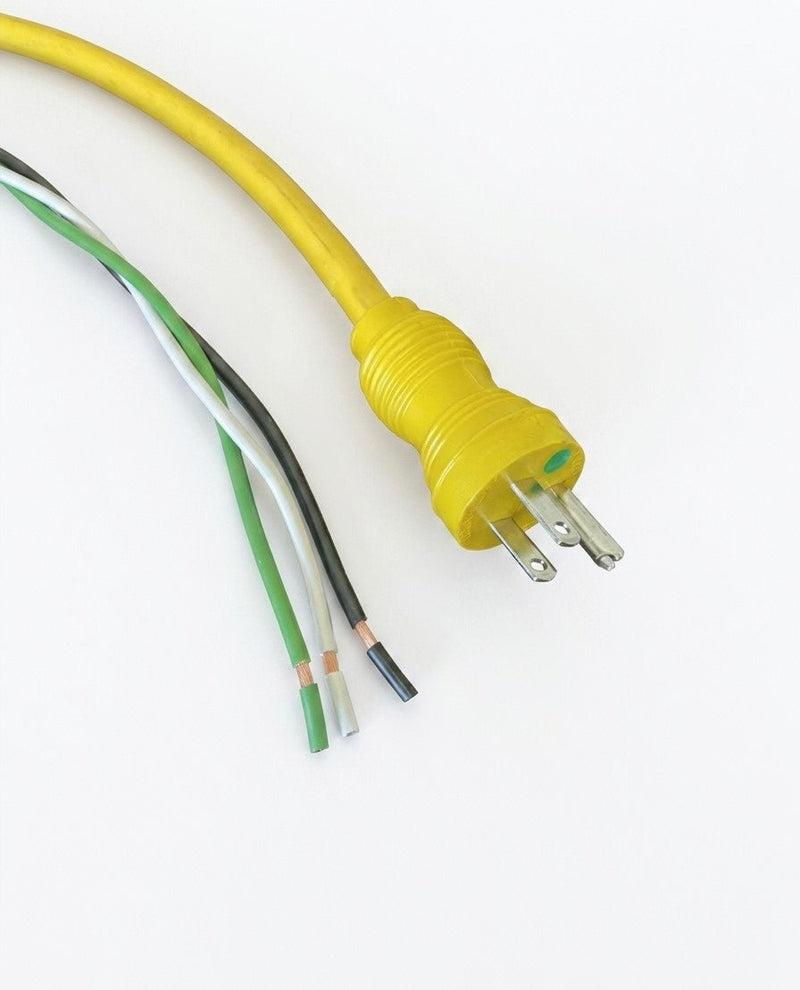2FT NEMA 5-15PH TO ROJ 11IN STRIP 1/2IN Hospital Power Cord 12/3 SJTOW YELLOW NA 20A 125V