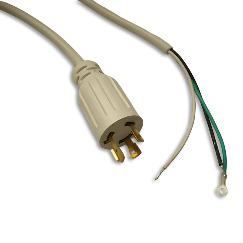 25FT 10IN NEMA L7-20P to ROJ 5" Strip and Terminal Heavy Duty White Power Cord 16/3 STOOW NA