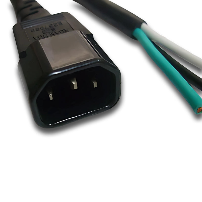 25FT IEC-320 C-14 to ROJ 2in Strip 1/2in Computer Power Cord 16/3 SJTW NA