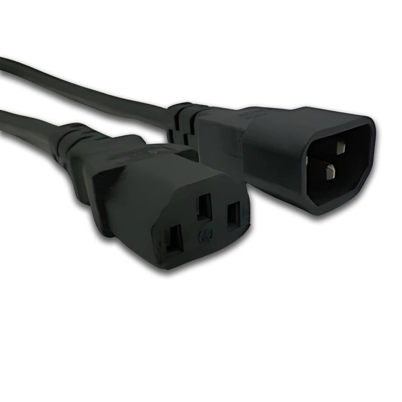 2FT IEC-320 C-14 to IEC-320 C-13 Computer Power Cord 16/3 SJTW NA