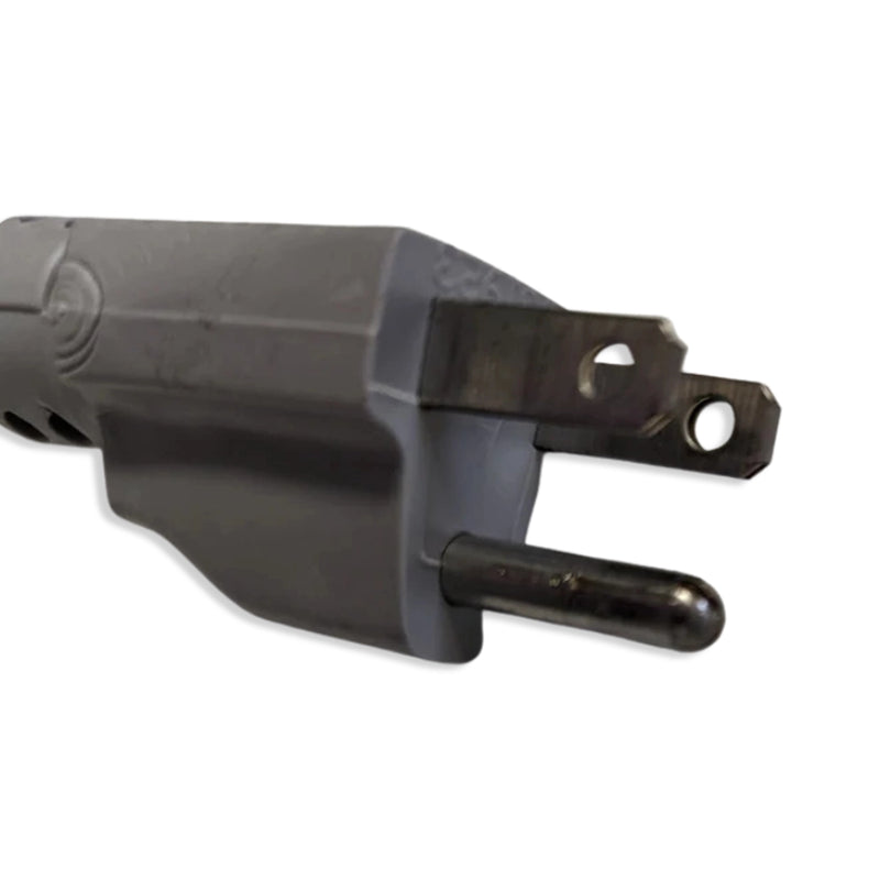 2FT NEMA 5-15P to ROJ 2IN STRIP 1/4" GREEN #6 RING Black Power Cord 18/3 SJTOW NA 10A 125V 105C