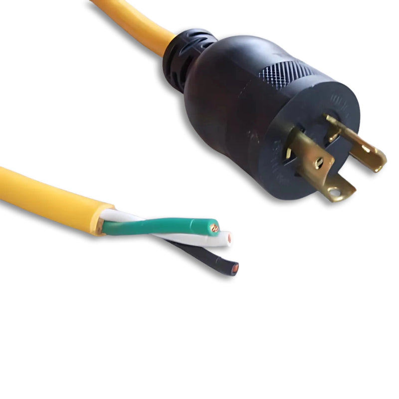 2FT Nema L5-15P to ROJ 2IN Strip 3/8IN Yellow Power Cord 12/3 SJTW NA