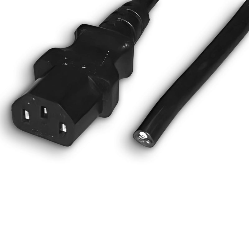 2FT Blunt Cut to IEC-320 C-13 Computer Power Cord 14/3 SJTW NA