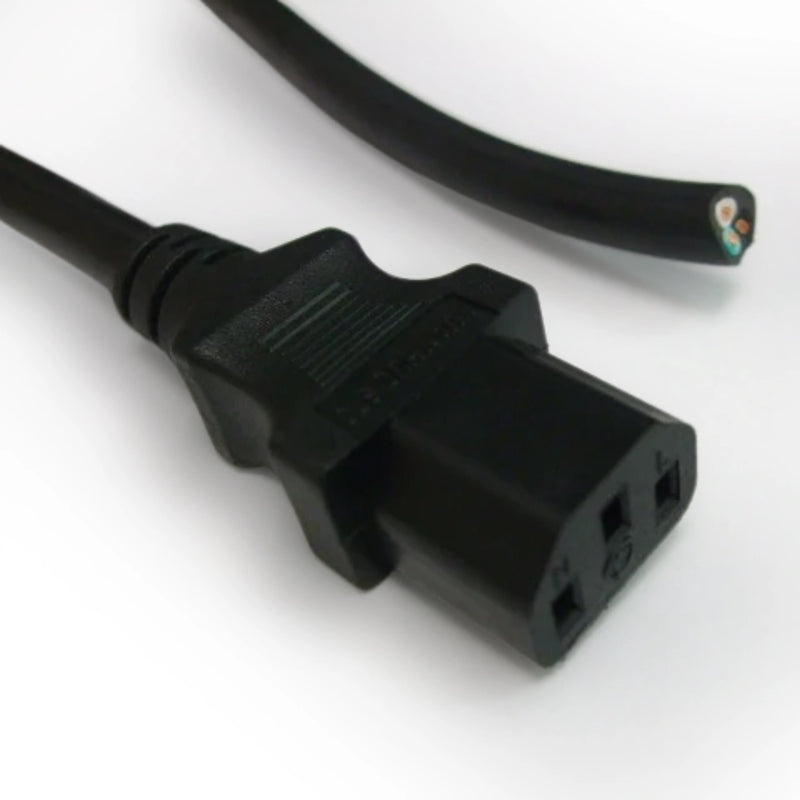 3FT Blunt Cut to IEC-320 C-13 Computer Power Cord 18/3 SJTW NA 10A 250V