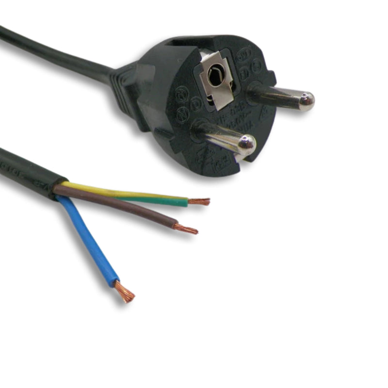 3FT European Straight Plug to ROJ 2 IN Strip 1/4" International Power Cord 1.0mm² H05VVf3g CEE