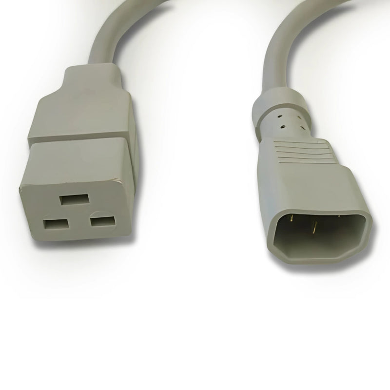 3FT IEC-320 C-14 to IEC-320 C-19 Gray Computer Power Cord 14/3 SJTOW NA