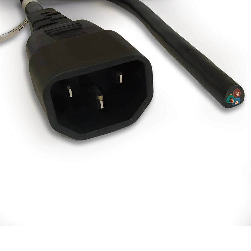 3FT IEC 320 C14 to Blunt Cut Computer Power Cord 16/3 SJTW NA