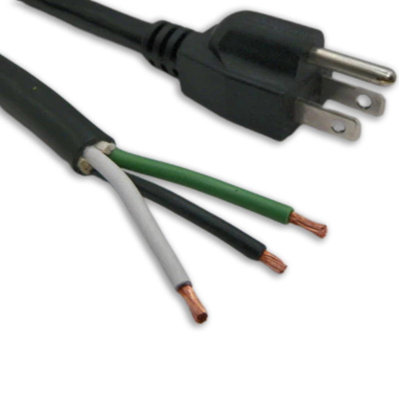 3FT Nema 5-15P to ROJ 2IN Strip 1/4IN Power Cord 14/3 SJTW NA