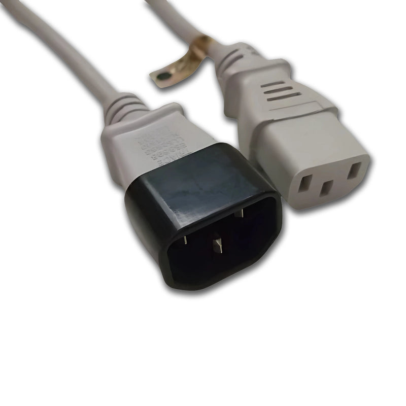 3FT IEC-320 C-14 to IEC-320 C-13 Gray Computer Power Cord 18/3 SVT NA