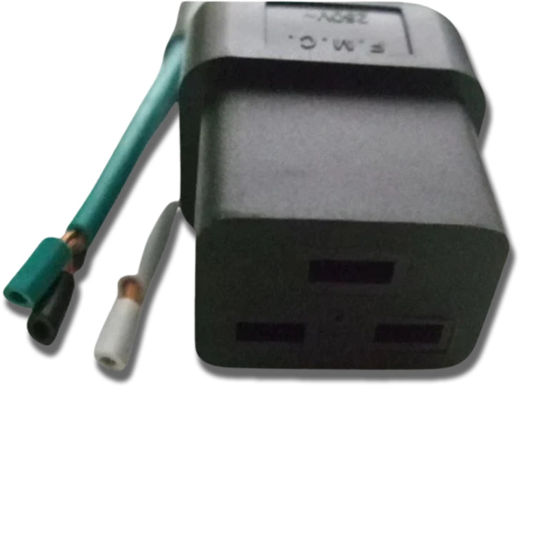 3FT IEC-320 C-19 Right Angle to ROJ 211/2 IN Strip 3/8IN Computer Power Cord 14/3 SJTW NA