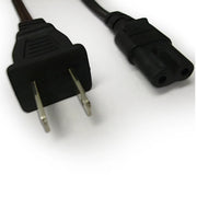 3FT NEMA 1-15P Non-Polarized to IEC-320 C-7 Non-Polarized Computer Power Cord 18/2 SPT-2 NA 10 Amp