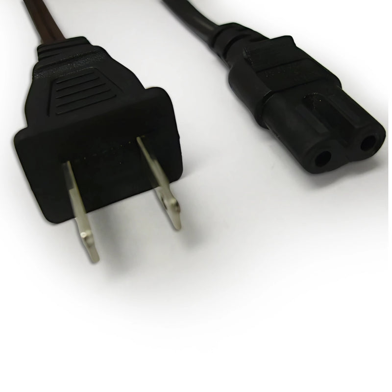 3FT NEMA 1-15P Non-Polarized to IEC-320 C-7 Non-Polarized Computer Power Cord 18/2 SPT-2 NA 10 Amp