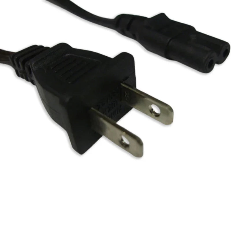 3FT NEMA 1-15P Non-Polarized to IEC-320 C-7 Non-Polarized Computer Power Cord 18/2 SPT-2 NA 10 Amp