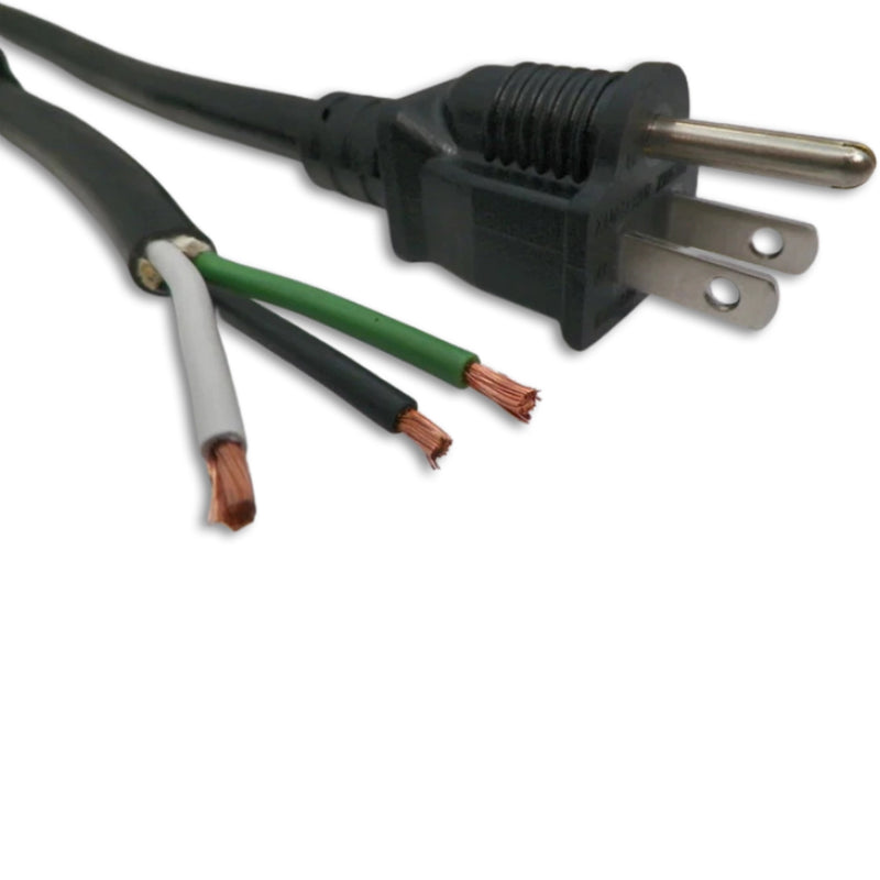 4FT Nema 5-15P to ROJ 4IN Strip 1/2IN Power Cord 12/3 SJTW NA