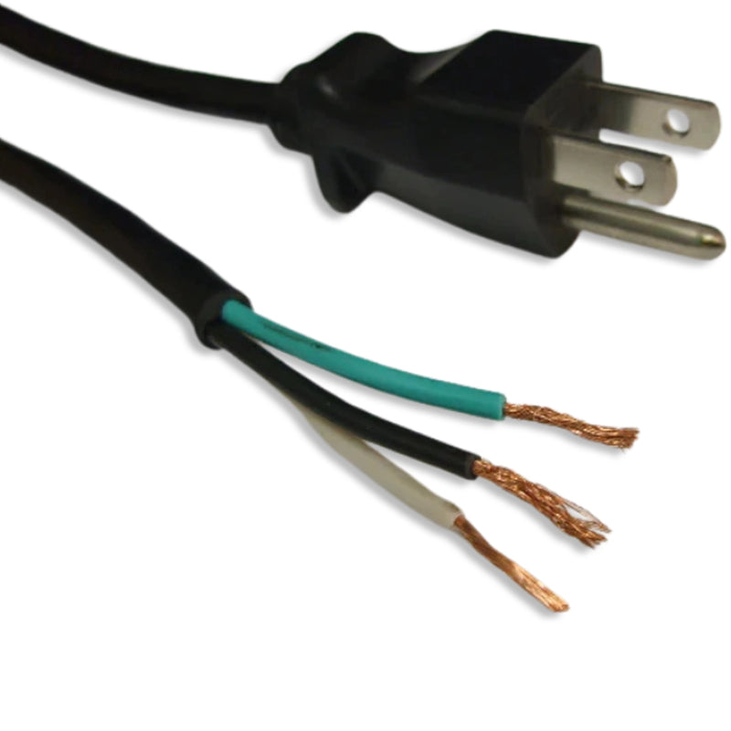 4FT Nema 5-15p to ROJ 2IN Strip 1/4IN Power Cord 18/3 SJTW NA