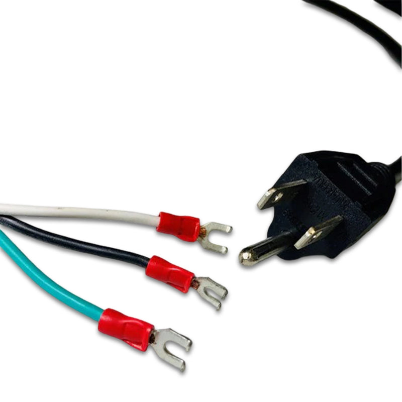 4FT Nema 5-15p to ROJ 2IN #6 Flanged Forks Power Cord 18/3 SJTW NA