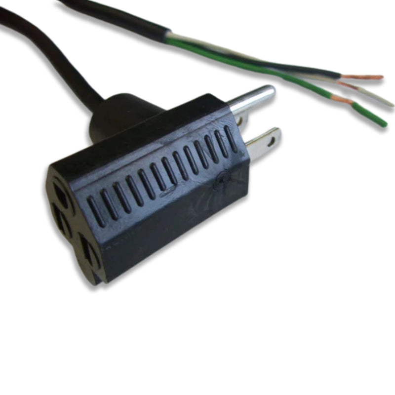 4FT Nema 5-15PB  with no Strain Relief to ROJ 3" Strip 1/2"  Series Piggy Back Power Cord 18/3 SVT NA