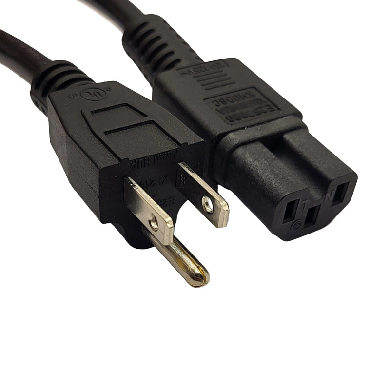 6FT Nema 5-15P to IEC-320 C-15 Computer Power Cord Power Cord 18/3 SVT NA