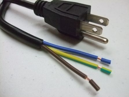 10FT NEMA 5-15P to ROJ 2IN Strip 1/4IN Power Cord 18/3 SJTW CEE