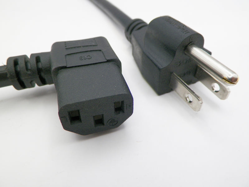 4FT Nema 5-15P to IEC-320 C-13RA Computer Power Cord 18/3 SVT NA