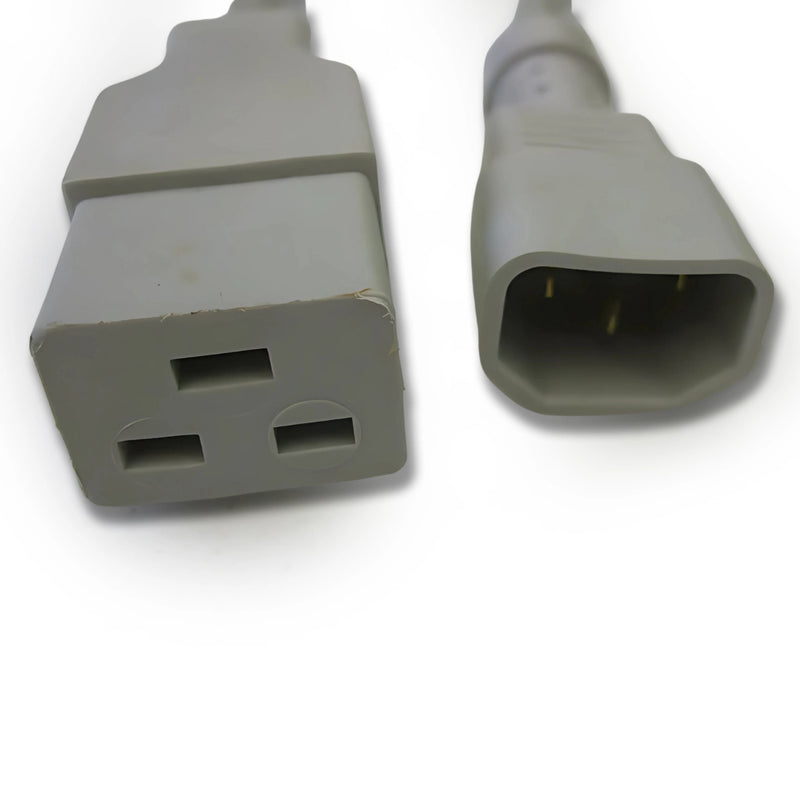 5FT IEC-320 C-14 to IEC-320 C-19 Gray Computer Power Cord 14/3 SJTOW NA