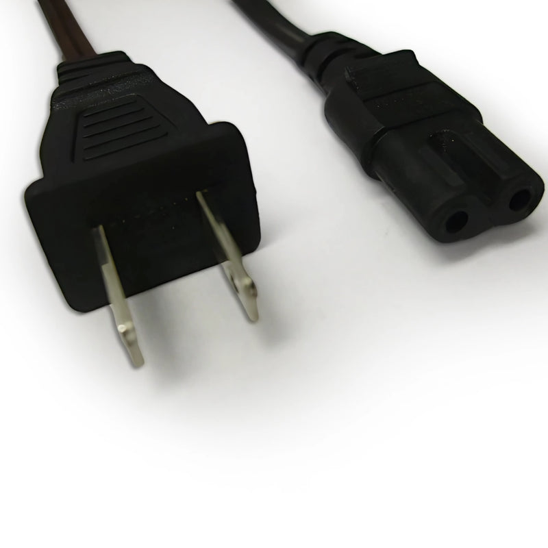 5FT 6IN NEMA 1-15P Non-Polarized to IEC-320 C-7 Non-Polarized Black Computer Power Cord 18/2 SPT-2 NA 10 Amp 125V