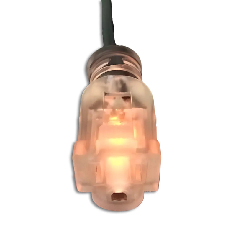 100FT Nema 5-15P to Nema 5-15R Lighted Extension Cord 12/3 SJTW NA 20A 125V