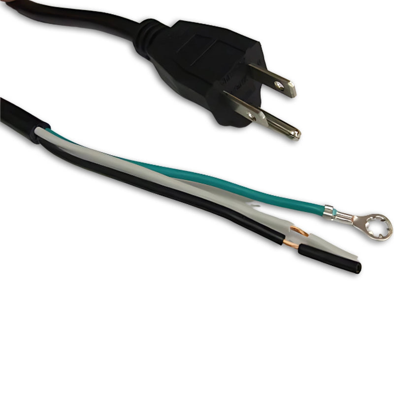 6FT 6IN Nema 5-15P to ROJ 4" 3C BW STRIP 1/2" Power Cord 18/3 SJTOW NA