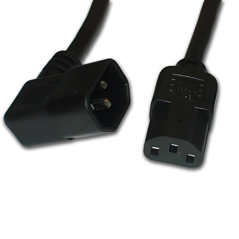6FT IEC-320 C-14 RA to IEC-320 C-13 Computer Power Cord 18/3 SJTW NA 10A 250V