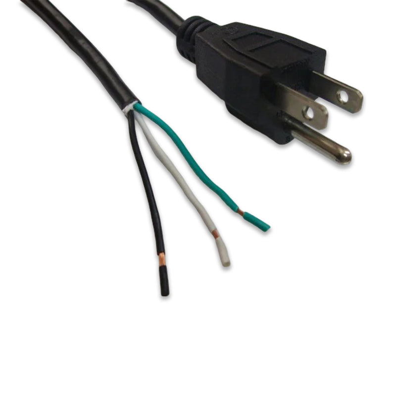 6FT Nema 5-15P to ROJ 2IN Strip 1/4IN Power Cord 18/3 SVT NA Hank and Tied