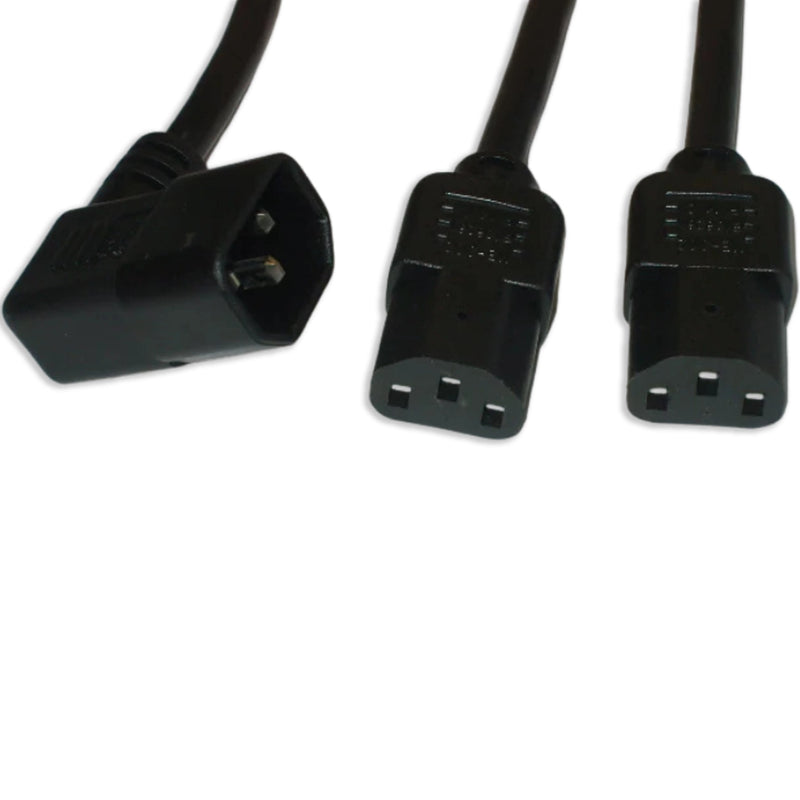 6FT IEC-320 C-14RA to IEC-320 C-13(x2) Computer Power Cord 18/3 SJTW NA